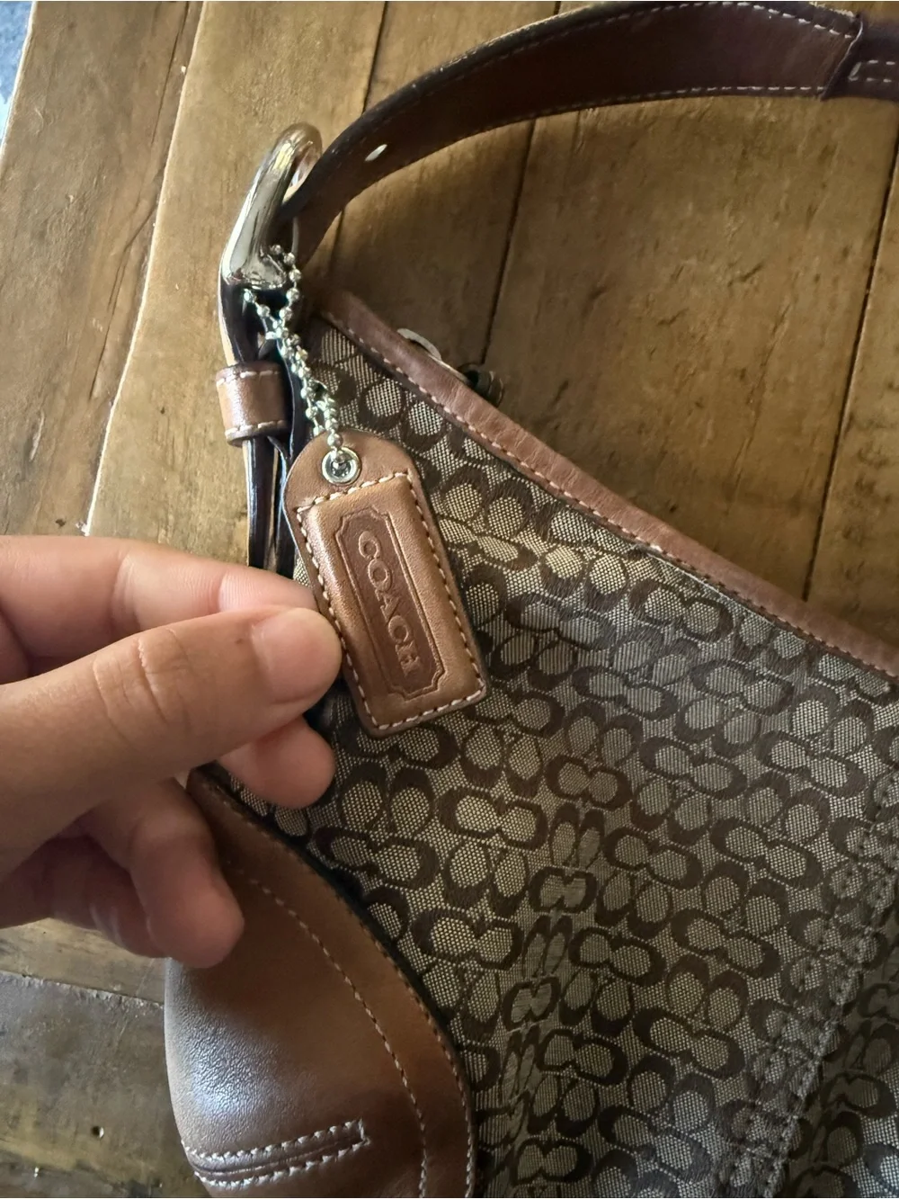Coach Ergo Mini Signature C Canvas Shoulder Hobo Bag (Style #6617)